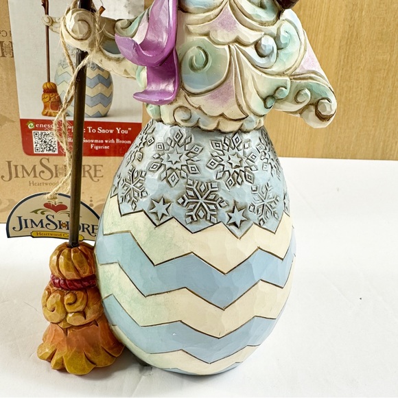 Jim Shore Nice To Snow You Regal Snowman with Broom In Box With Tag Christmas - Picture 5 of 8